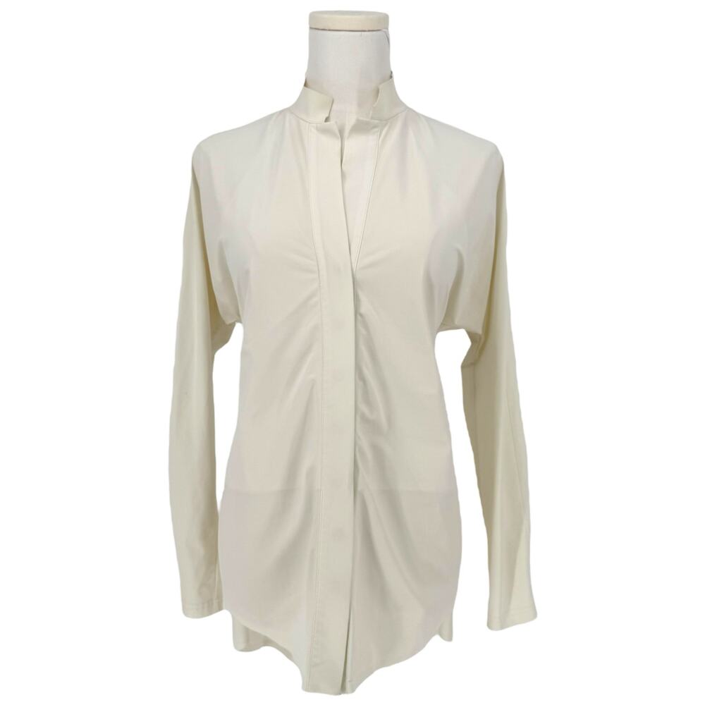 ADAY Something Borrowed White Button Front Shirt XS Relaxed Fit